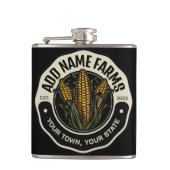 名前パーソナライズされたスウィートコーンガーデンファーム農家 フラスク (正面)