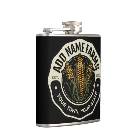 名前パーソナライズされたスウィートコーンガーデンファーム農家 フラスク (右)
