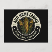 名前パーソナライズされたスウィートコーンガーデンファーム農家 ポストカード (正面)