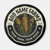 名前パーソナライズされたスウィートコーンガーデンファーム農家 マグネット (正面)
