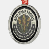 名前パーソナライズされたスウィートコーンガーデンファーム農家 メタルオーナメント (左)