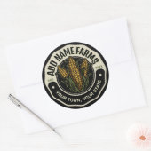 名前パーソナライズされたスウィートコーンガーデンファーム農家 ラウンドシール (封筒)