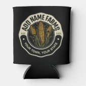 名前パーソナライズされたスウィートコーンガーデンファーム農家 缶クーラー (正面)