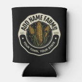 名前パーソナライズされたスウィートコーンガーデンファーム農家 缶クーラー (裏面)