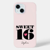 名前パーソナライズされたスウィート16誕生日レトロピンク Case-Mate iPhoneケース (裏面)