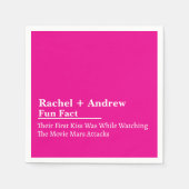 名前パーソナライズされたスタイリッシュおもしろいフ結婚ァクト スタンダードカクテルナプキン (正面)