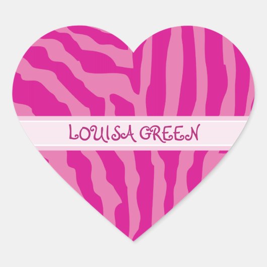 名前パーソナライズされたスタンプ::アニマルプリント3B ハートシール (正面)