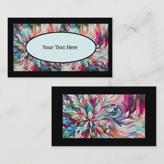名前パーソナライズされたステンドグラス抽象芸術 名刺 (正面/裏面)