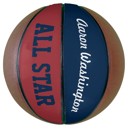 名前パーソナライズされたスポーツバスケットボールの贈り物 バスケットボール (縦)