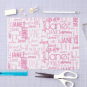 名前パーソナライズされたタイポグラフィピンクワードクラウド 薄葉紙 (クラフト)