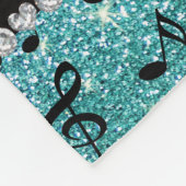 名前パーソナライズされたターコイズグリッターのメモ フリースブランケット (角)