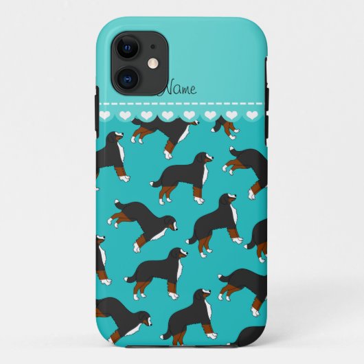 名前パーソナライズされたターコイズベルネーズマウンテンドッグ Case-Mate iPhoneケース (裏面)