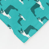 名前パーソナライズされたターコイズボストンテリア フリースブランケット (角)