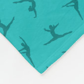 名前パーソナライズされたターコイズ体操ピンク弓 フリースブランケット (角)