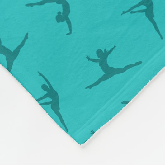 名前パーソナライズされたターコイズ体操ピンク弓 フリースブランケット (角)