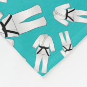 名前パーソナライズされたターコイズ空手パターン フリースブランケット (角)