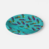 名前パーソナライズされたターコイズ ペーパープレート (アングル)