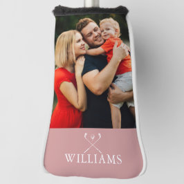 名前パーソナライズされたダスティバラピンク写真 ゴルフヘッドカバー