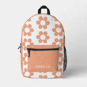 名前パーソナライズされたデイジーガールバックパック プリントバックパック (正面)