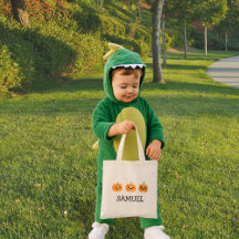 名前パーソナライズされたトリックまたはトリートハロウィーンバッグ