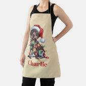 名前パーソナライズされたドイツ語ポインタクリスマス エプロン (インサイチュ)