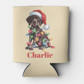 名前パーソナライズされたドイツ語ポインタクリスマス 缶クーラー (正面)