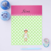 名前パーソナライズされたナース緑水玉模様 チラシ (シングル)