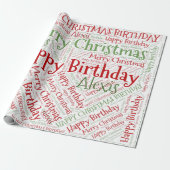 名前パーソナライズされたハッピークリスマス誕生日おもしろい ラッピングペーパー (アンロールド)