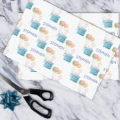 名前パーソナライズされたハッピーバースデーモノグラム 薄葉紙