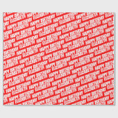 名前パーソナライズされたハッピーバースデー赤 ラッピングペーパー (フラット)