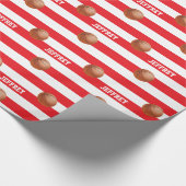 名前パーソナライズされたバスケットボールレッド&ホワイト ラッピングペーパー (角)