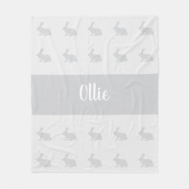 名前パーソナライズされたバニウサギ投げ敷物 フリースブランケット