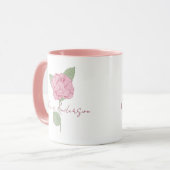 名前パーソナライズされたバラフラワーウォーター色ミニマル マグカップ (正面左)