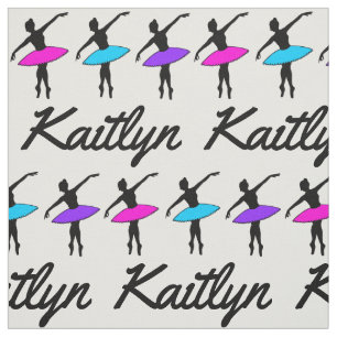名前パーソナライズされたバレエポインテダンサーバレリーナ ファブリック