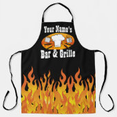 名前パーソナライズされたバーとグリルBBQエプロン エプロン (正面)