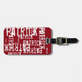 名前パーソナライズされたパターンタイポグラフィ ラゲッジタグ (正面横)