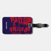 名前パーソナライズされたパターンタイポグラフィ ラゲッジタグ (裏面横)