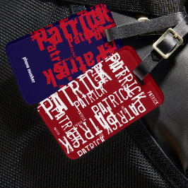 名前パーソナライズされたパターンタイポグラフィ ラゲッジタグ