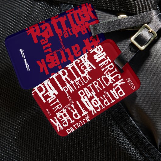 名前パーソナライズされたパターンタイポグラフィ ラゲッジタグ