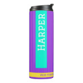 名前パーソナライズされたパープモダン&ティール（緑がかった色）タンブラー タンブラー (回転左)