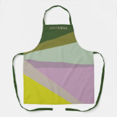 名前パーソナライズされたパープルグリーンキッチンシェフママ エプロン (正面)