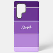 名前パーソナライズされたパープルストライプカラーパレットチップ SAMSUNG GALAXYケース (裏面)