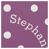 名前パーソナライズされたパープル水玉模様 ファブリック (クローズアップ)
