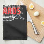 名前パーソナライズされたビリヤード8ボールプールキューラック キッチンタオル (四つ折り)