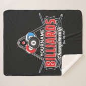 名前パーソナライズされたビリヤード8ボールプールキューラック シェルパブランケット (正面(横))