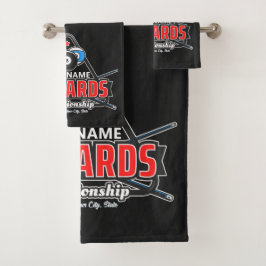 名前パーソナライズされたビリヤード8ボールプールキューラック バスタオルセット