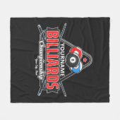 名前パーソナライズされたビリヤード8ボールプールキューラック フリースブランケット (正面(横))