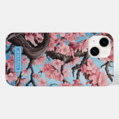 名前パーソナライズされたピンクさくらんぼ花 Case-Mate iPhoneケース (裏面 (横))