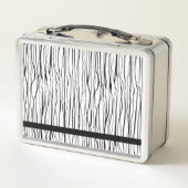 名前パーソナライズされたピンクと黒モダン メタルランチボックス (裏面)