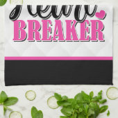 名前パーソナライズされたピンクの小さなハートブレーカー キッチンタオル (折り畳み)